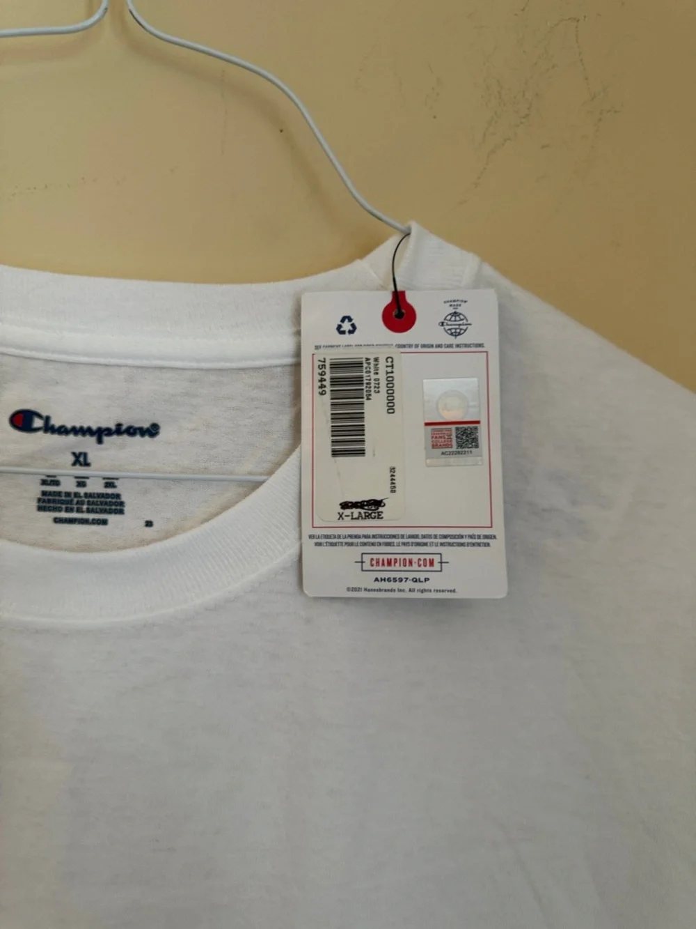 Champion White Stanford Arch Logo Tee with Maroon Print Sz XL - Picture 4 of 5